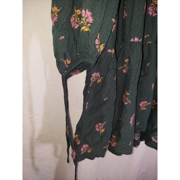 URBAN Outfitters Forest Green Dress Pink Floral Pattern,Small - Picture 4 of 10